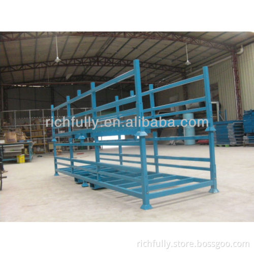 Steel Foldable Stacking Rack used for stock or transport carry long aluminium alloy tubes at workshop or warehouse